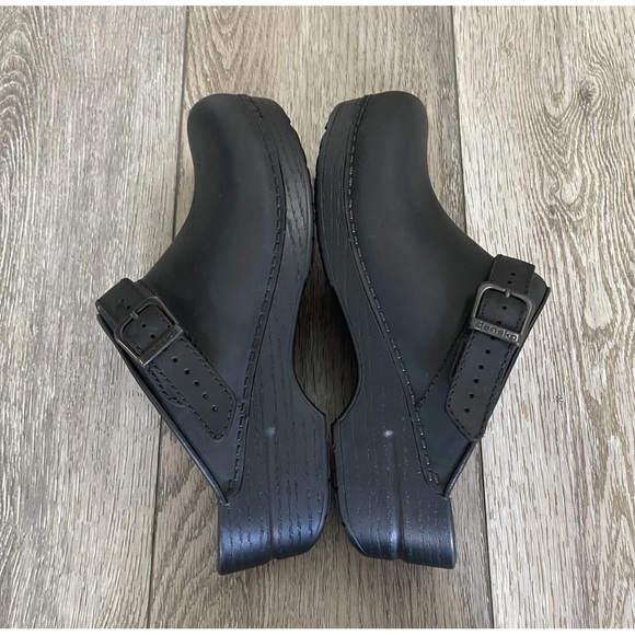 NWOB $125 Dansko Ingrid Black Oiled Leather Comfort Mule Clogs EU38 US 7.5/8 - Picture 7 of 16